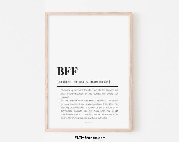 Affiche définition BFF - Affiche définition humour