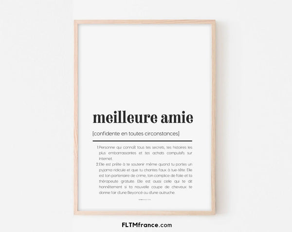 Affiche définition meilleure amie - Affiche définition humour