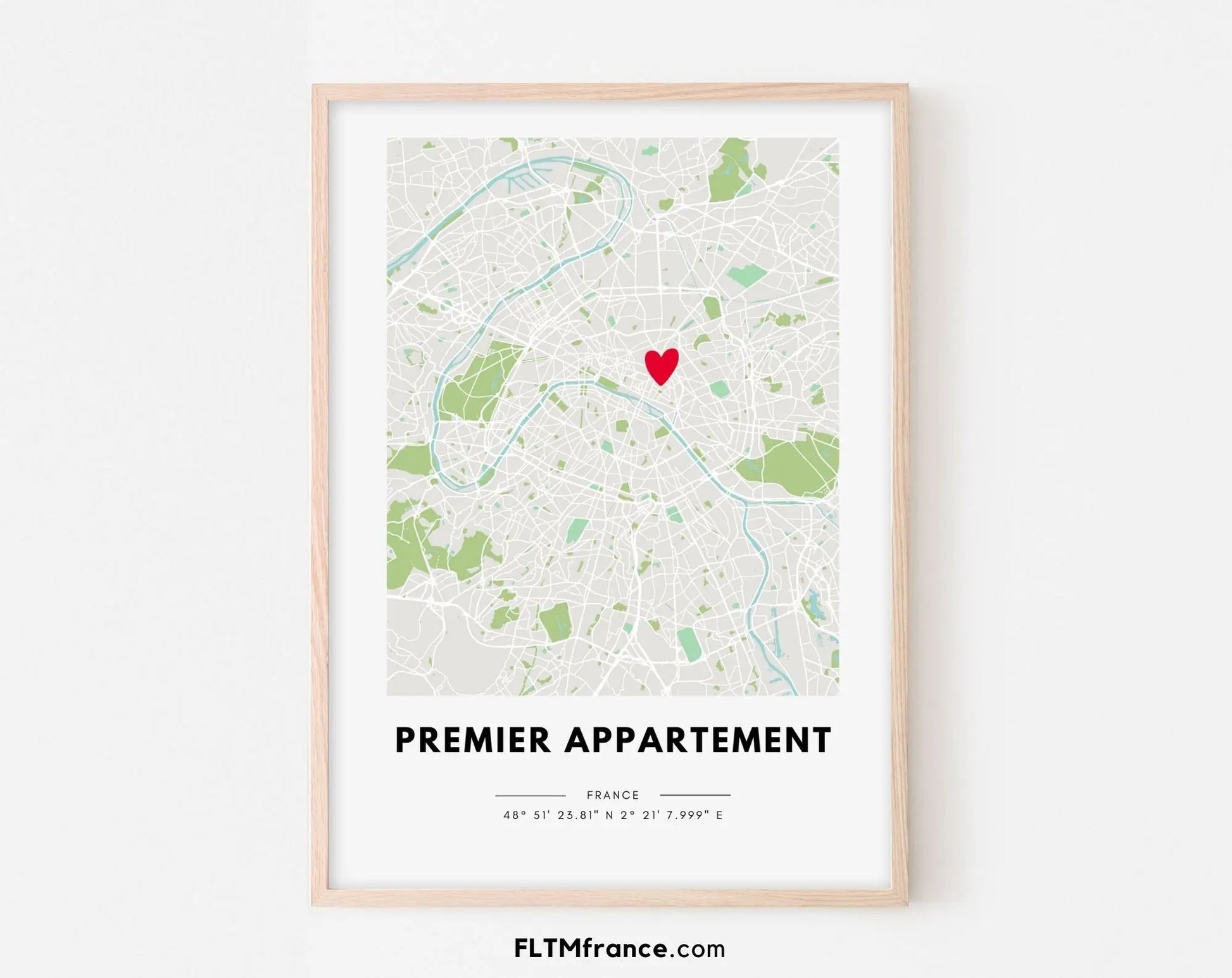 Premier appartement - Affiche carte de ville personnalisée FLTMfrance