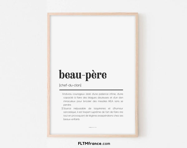 Affiche définition beau-père - Affiche définition humour famille