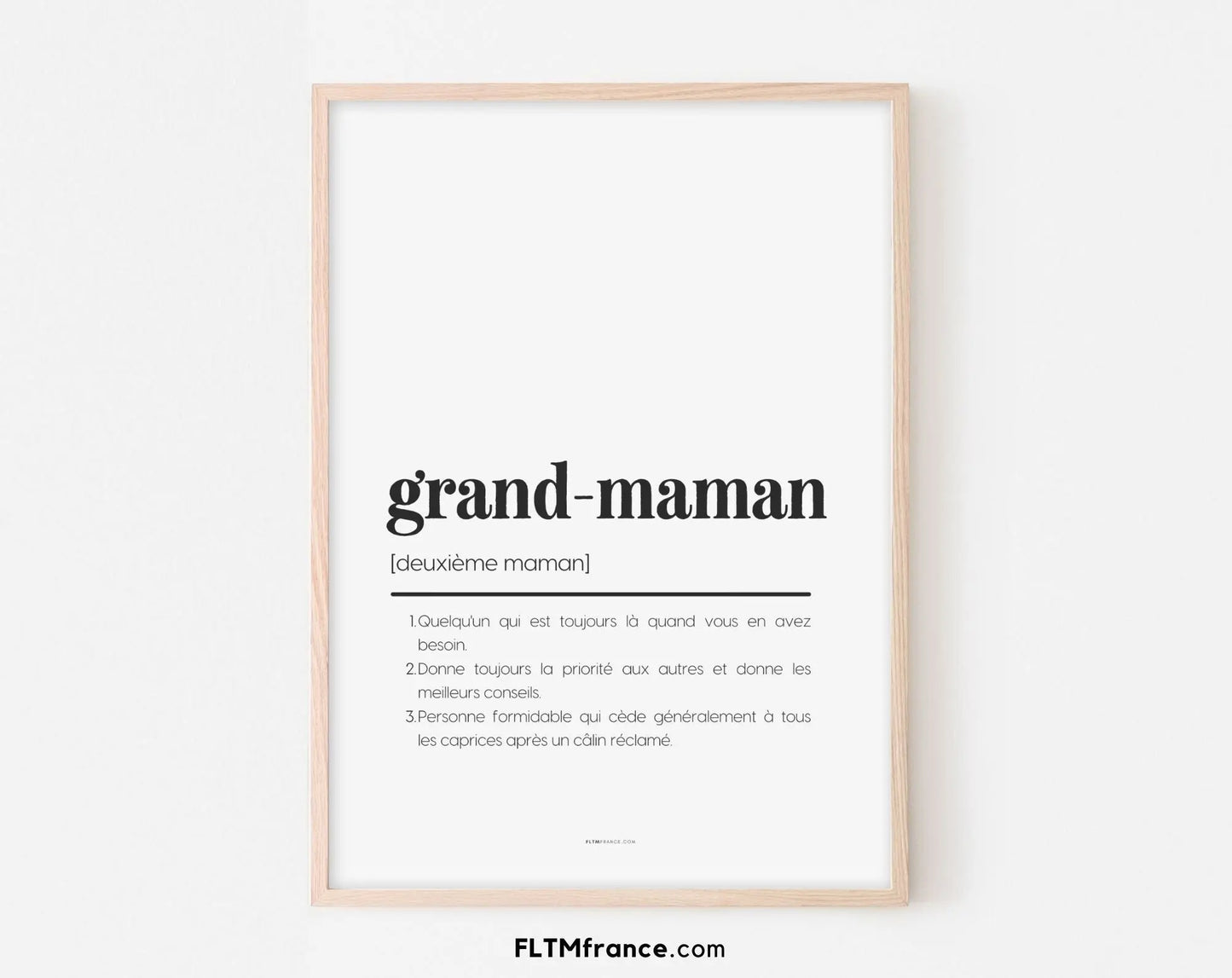 Affiche définition grand-maman - Affiche définition humour famille FLTMfrance