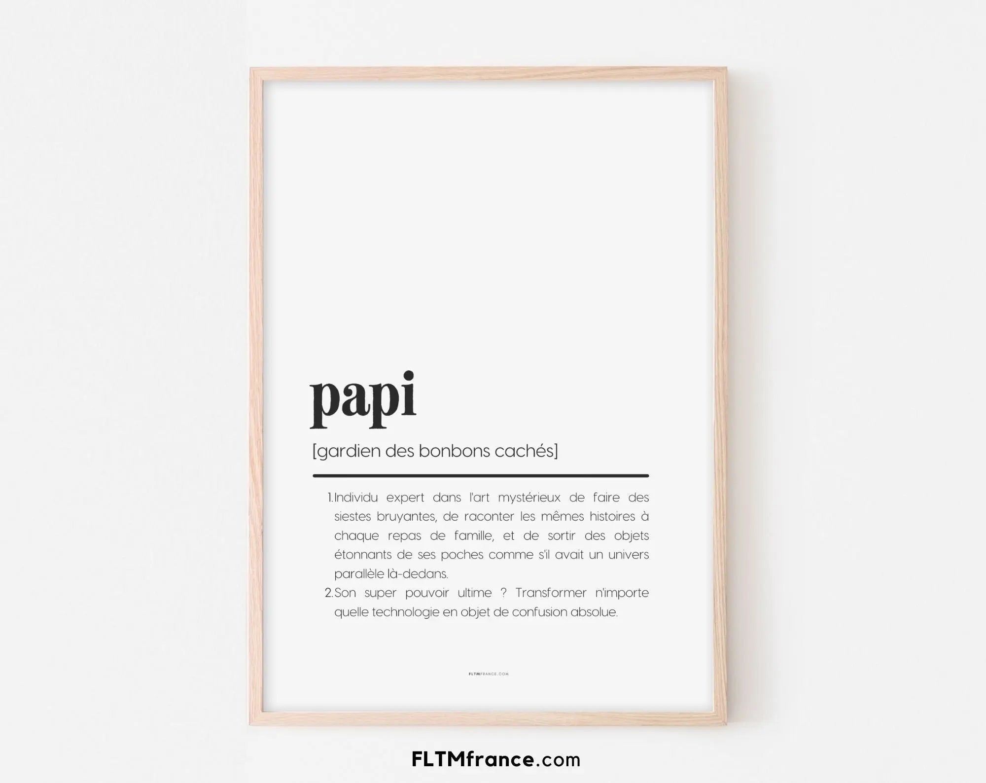 Affiche définition papi - Affiche définition humour famille - FLTM