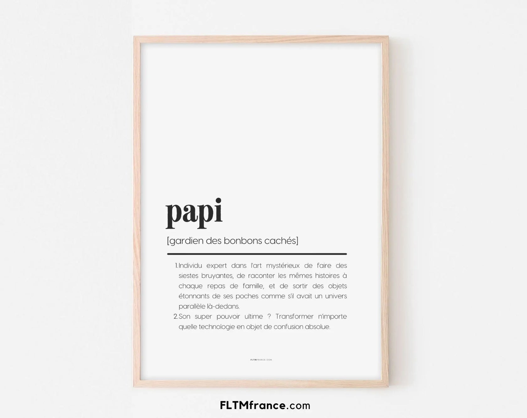 Affiche définition papi - Affiche définition humour famille - FLTM