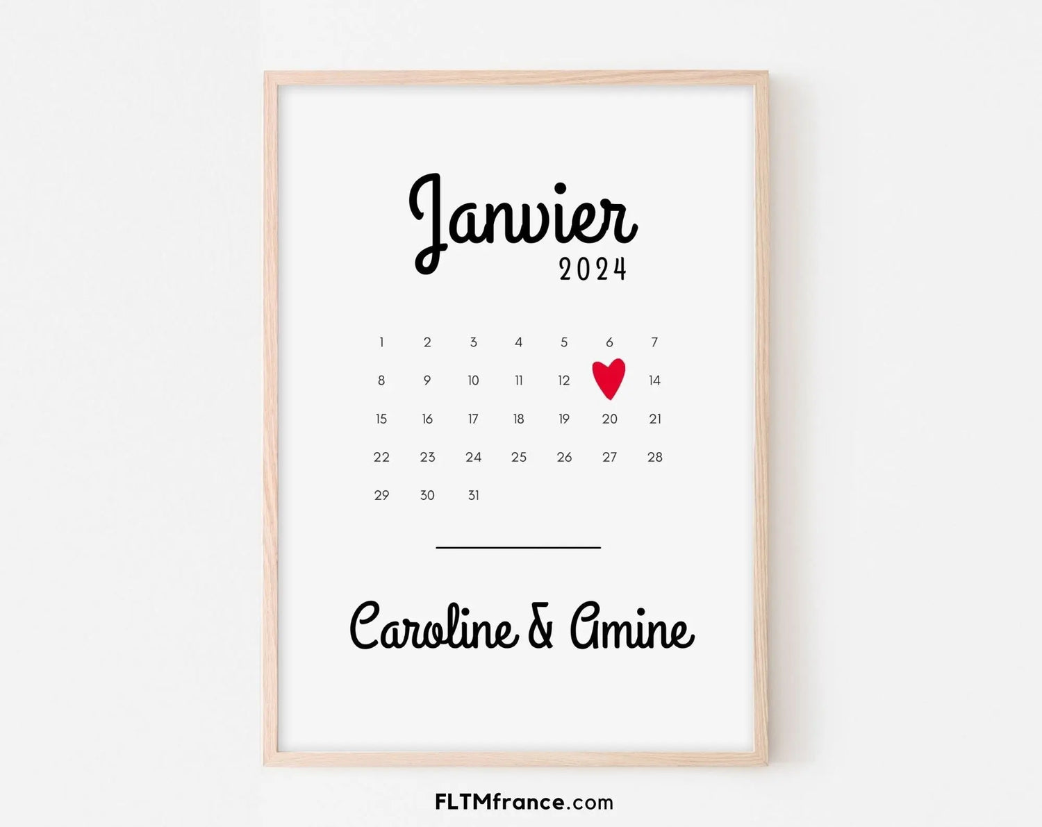 Notre histoire d'amour Affiche avec date et prénoms personnalisés - Cadeau pour couples - Décoration murale - Poster à imprimer FLTMfrance FLTMfrance