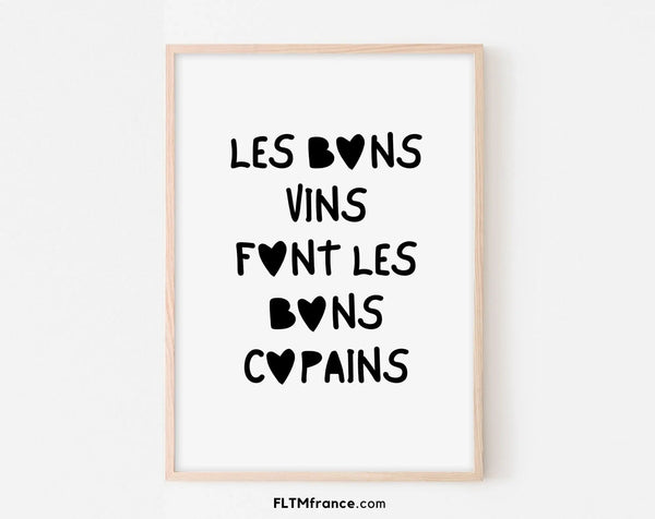 Affiche Les bons vins font les bons copains